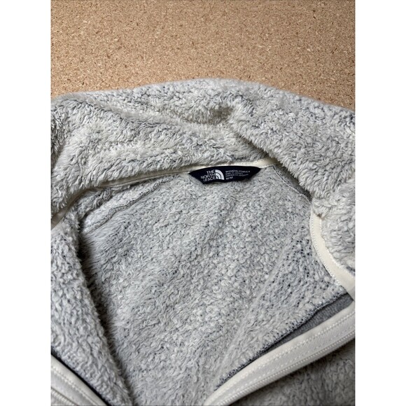 Womens Vintage North Face Grey Deep Pile Outdoor Fleece Jacket Medium E1 - Picture 3 of 7